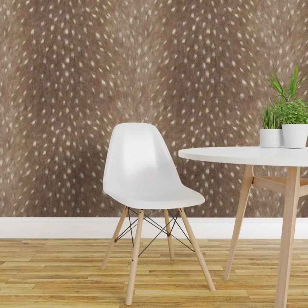 Deer Spots Peel and Stick Wallpaper - Fawn Animal Print Woodland - Removable Wall Decor Art - Soft Deer Taupe by willowlanetextiles | Etsy (Global)