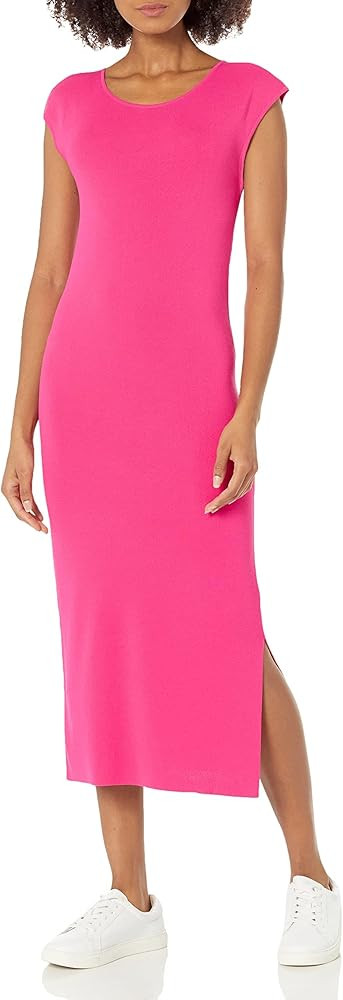 The Drop Women's Laila Power-Shoulder Twist Back Midi Sweater Dress | Amazon (US)
