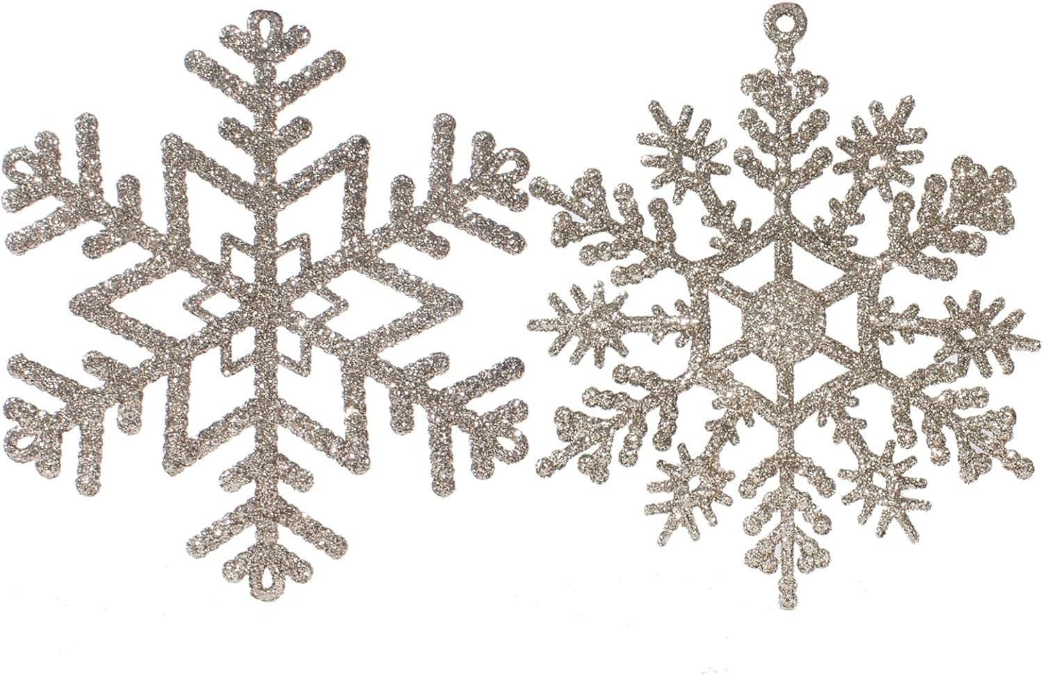 ISULIFE 36pcs Snowflake Ornaments Plastic Glitter Snowflake Ornaments with Hanging Strings for Ch... | Amazon (US)