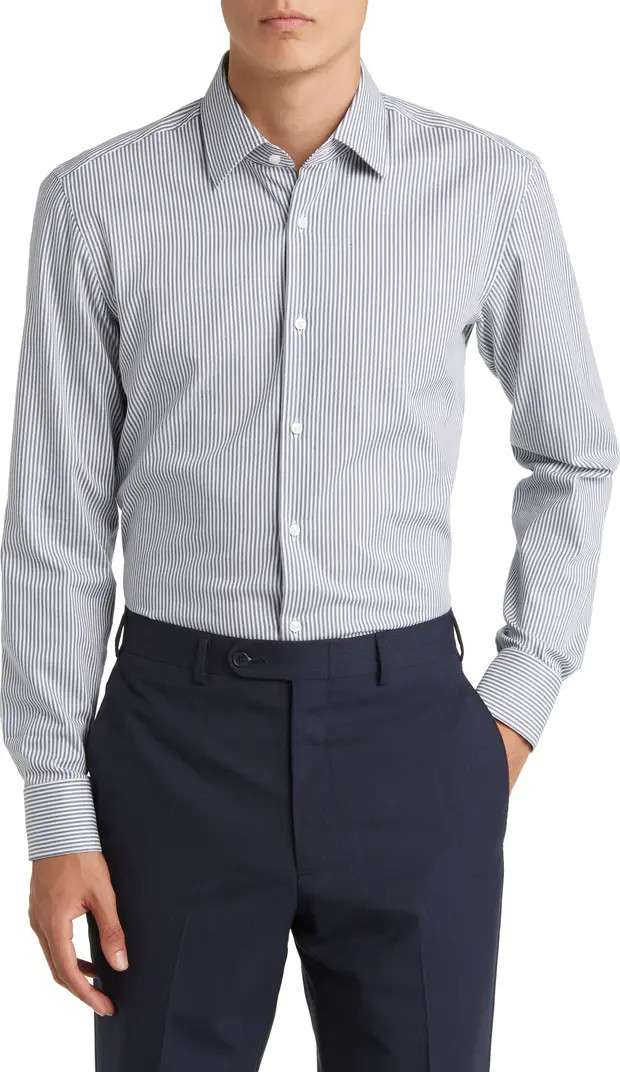 BOSS Hank Kent Stripe Slim Fit Stretch Dress Shirt | Nordstrom | Nordstrom