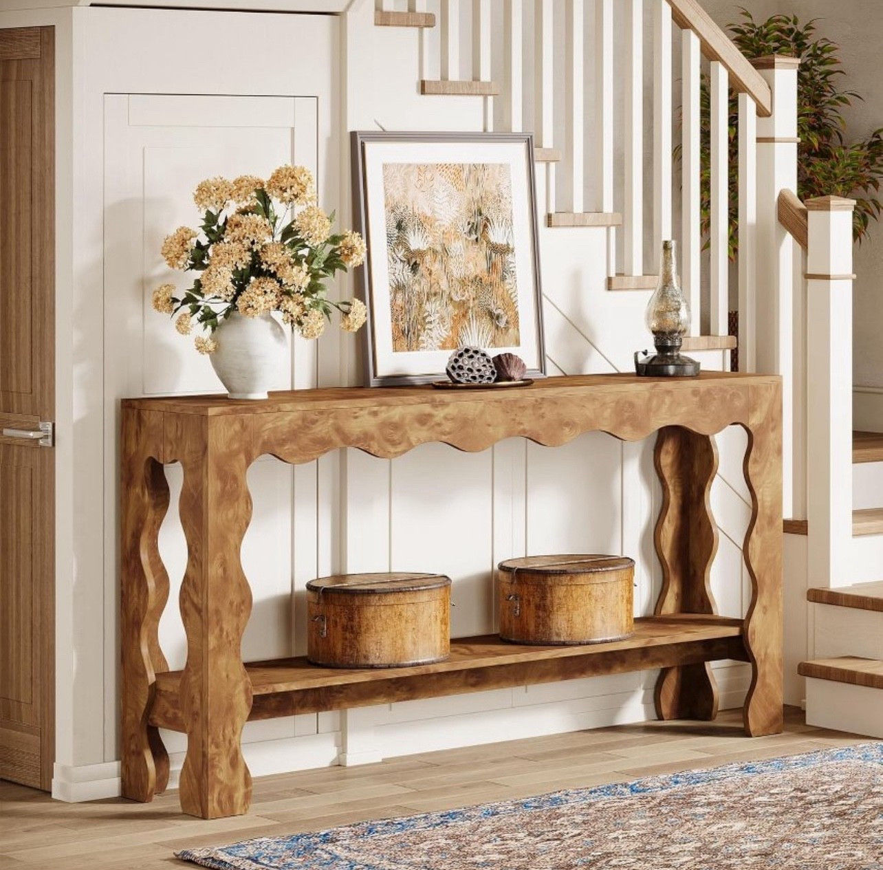 Tribesigns 63" Entryway Table, 2-Tier Console Table with Scalloped Legs, Rustic Sofa Table Behind Couch for Hallway, Living Room

#LTKHoliday #LTKCyberWeek #LTKHome