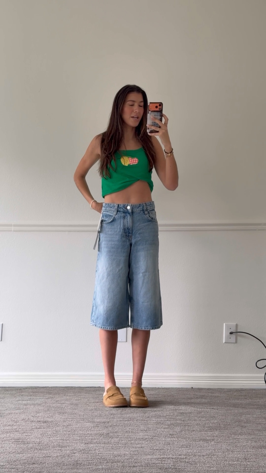 Jorts perfect for summer❤️ top is on SUPER sale. Love this lived in look by Anthropologie . Make sure so size down. I’m wearing a 25. 