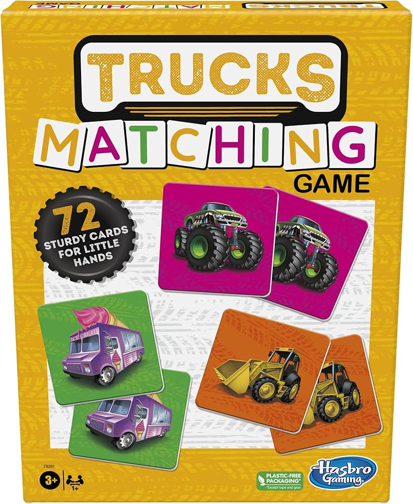 Hasbro Gaming Trucks Matching Game | Preschool Games for Boys & Girls | Memory Card Game for Kids... | Amazon (US)
