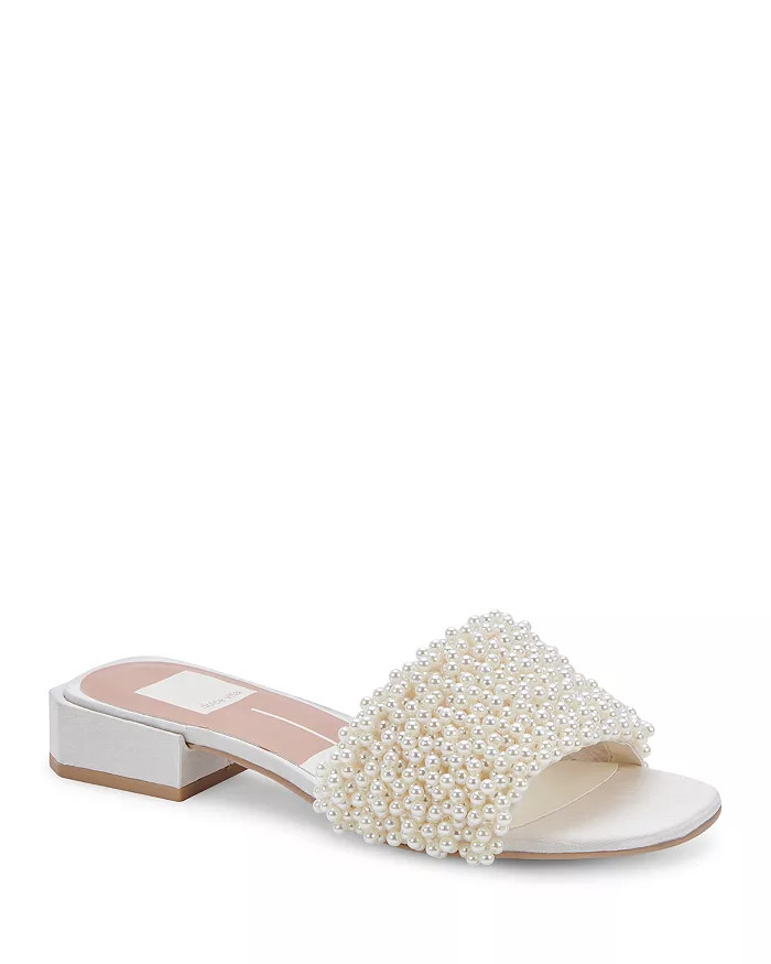 Women's Halie Embellished Low Heel Slide Sandals | Bloomingdale's (US)