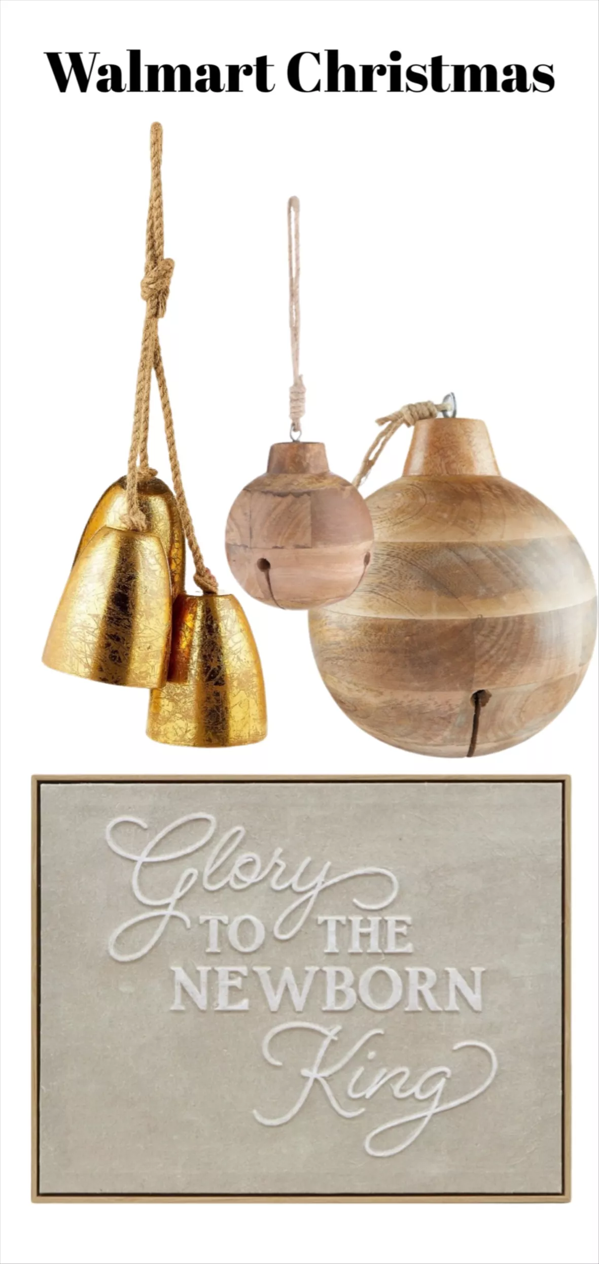 Gold Bell Trio Hanging Decoration, 17, by Holiday Time