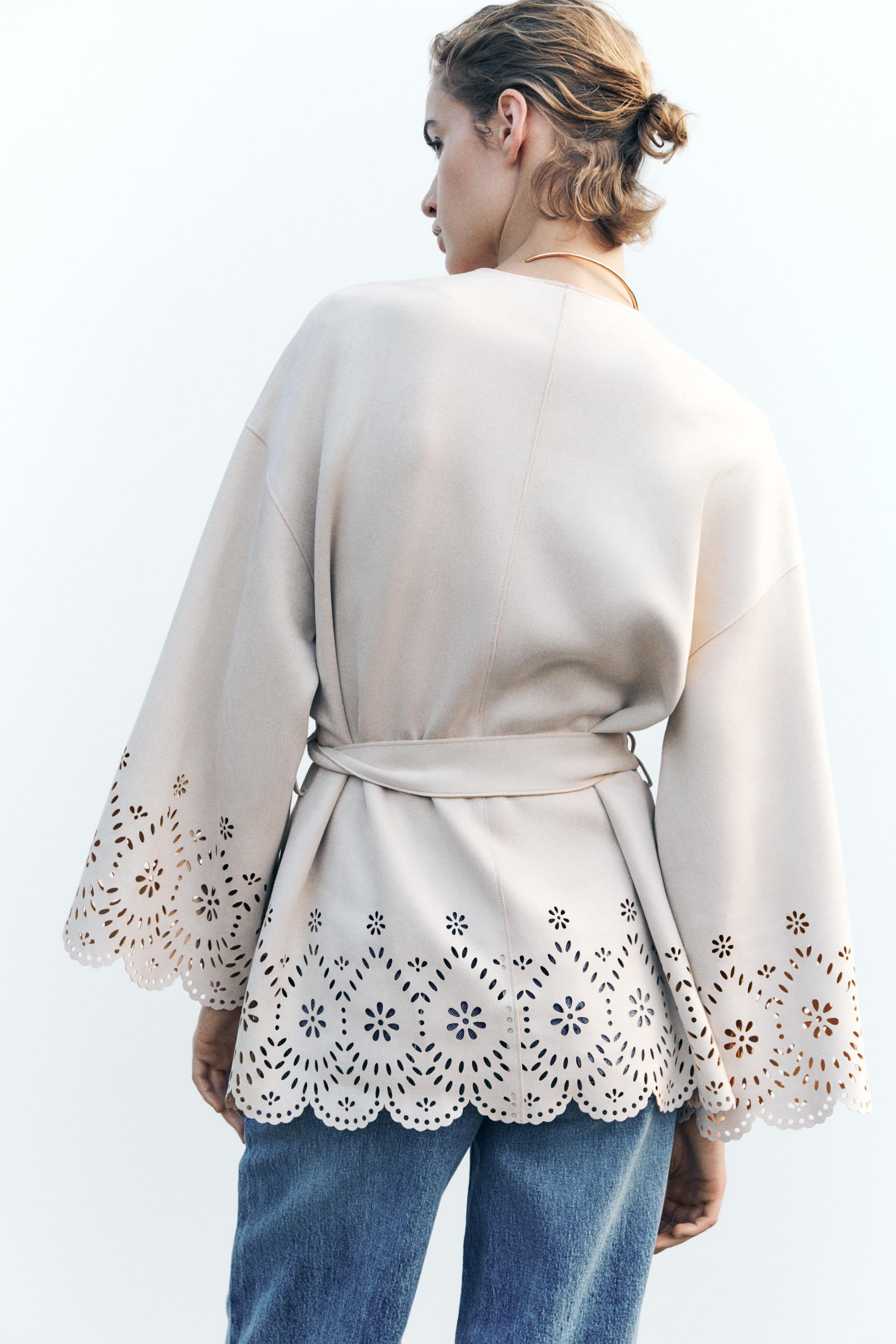 DIE-CUT SUEDE EFFECT TRENCH COAT | Zara US