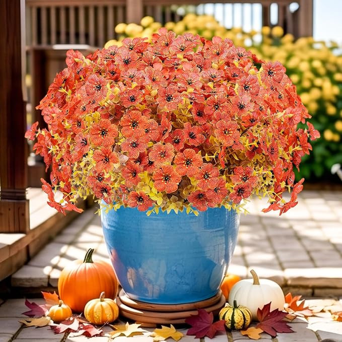 Artificial Flowers for Outdoor,Silk Flowers No Fade Fake Plastic Flowers Faux Plants for Outdoors... | Amazon (US)