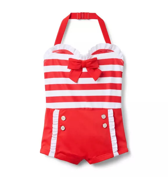 Recycled Retro Striped Swimsuit | Janie and Jack