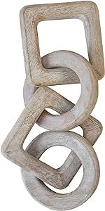 Creative Co-Op Mango Wood Chain Décor, Whitewashed Decor, Natural | Amazon (US)