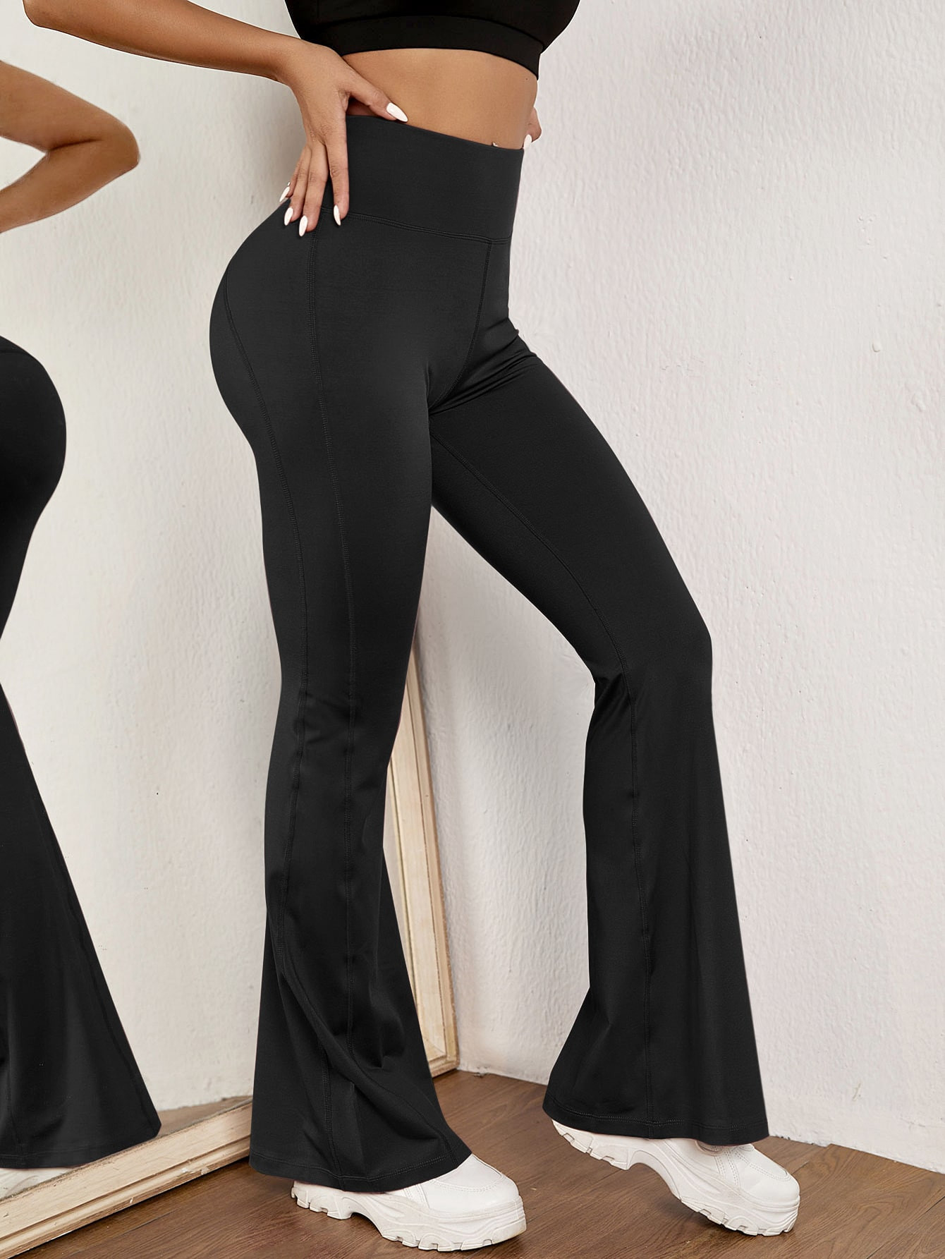 Yoga Basic Breathable Softness Top Stitching Sports Pants | SHEIN