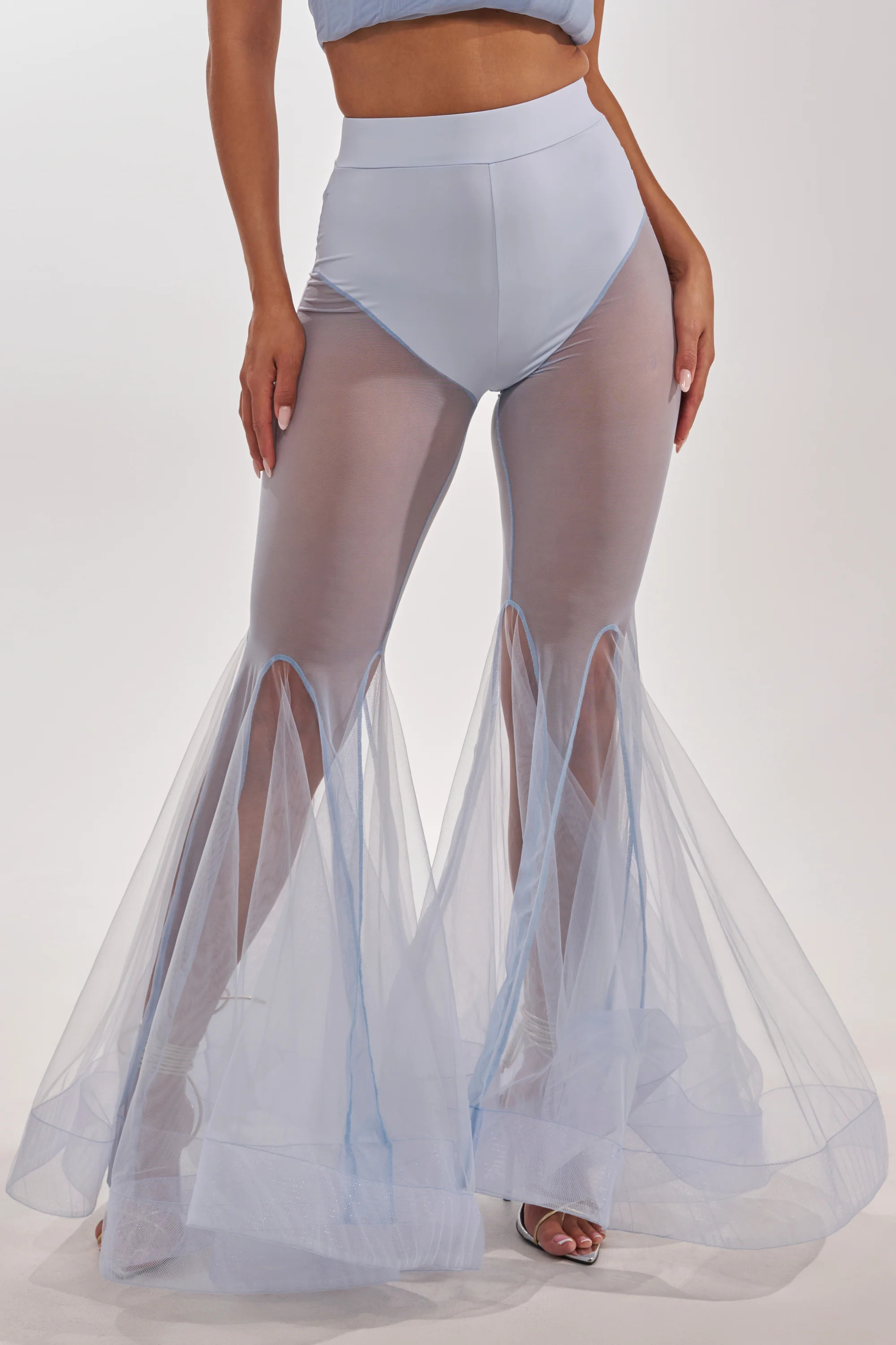 FEELING BLUE MESH FLARE PANT | AKIRA