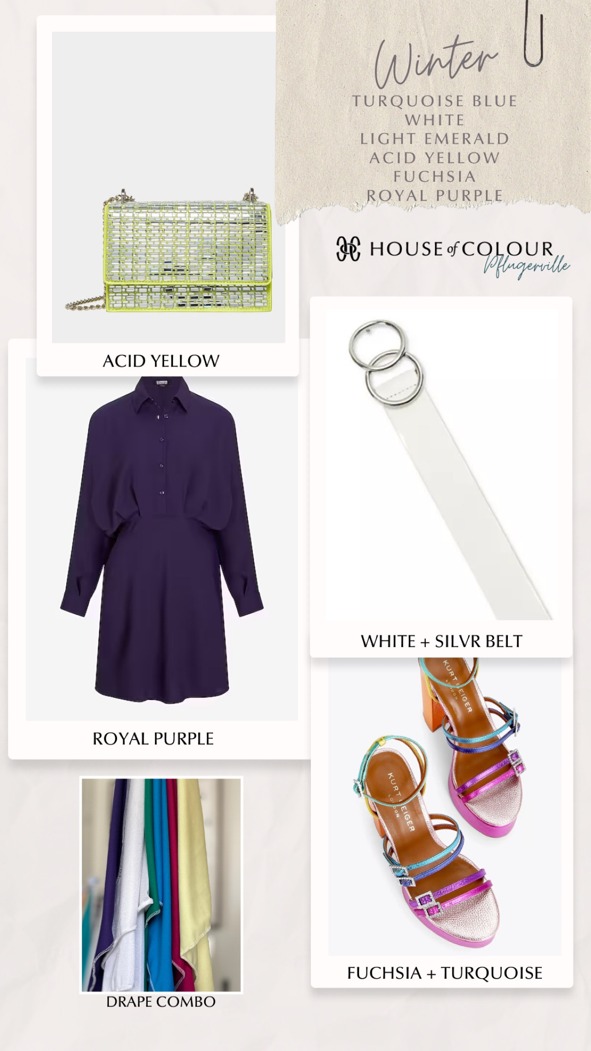 #Hocwinter inspired outfit for spring with turquoise blue, white, acid yellow, fuchsia, and royal purple. This dress is also available in a fuchsia option that’s gorgeous, too. 

House of Colour Winter
Colorful outfit inspiration 

#LTKsalealert #LTKshoecrush #LTKunder100