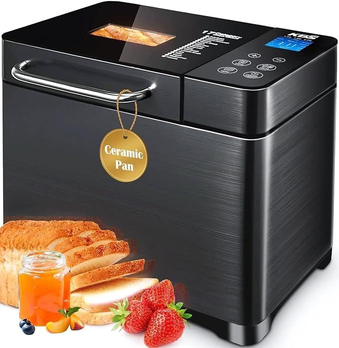 KBS 17-in-1 Bread Maker-Dual Heaters, 710W Machine Stainless Steel with Gluten-Free, Dough Maker,... | Amazon (US)