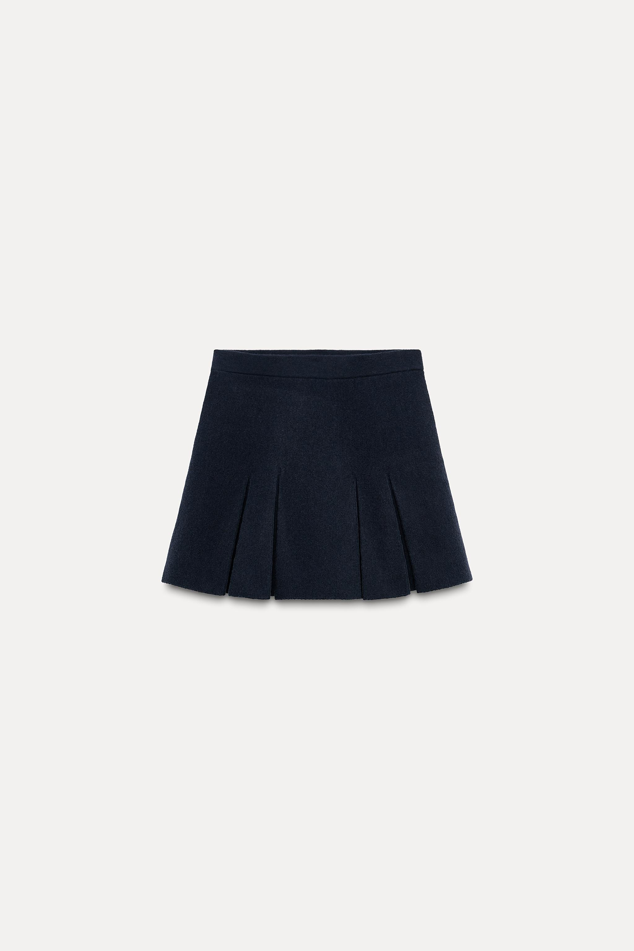 BOX PLEAT KNIT MINI SKIRT | Zara UK