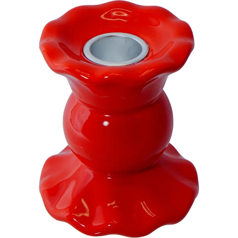 Taper Candle Holder, Red, 3.25", by My Texas House | Walmart (US)