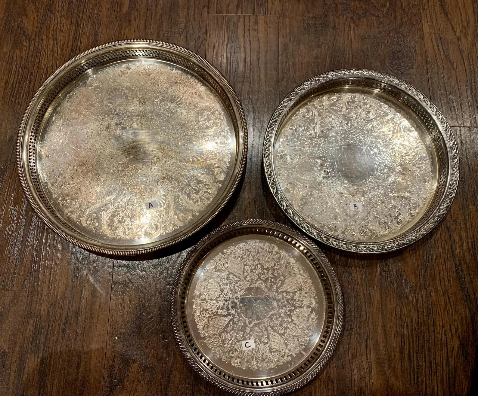 Vintage Silver Tray Small Silver Stainless Silver Plated Serving Tray Mid Century Tray MCM Granny... | Etsy (US)