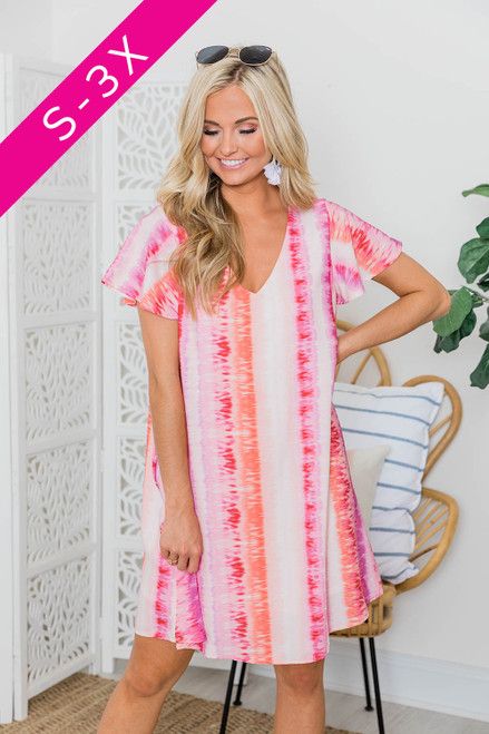 Certain About This Love Pink Printed Dress | The Pink Lily Boutique