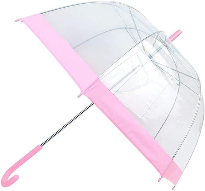 zmgmsmh Kids Clear and Transparent Umbrella with an Easy Grip Handle, Petit Size, and Windproof f... | Amazon (US)