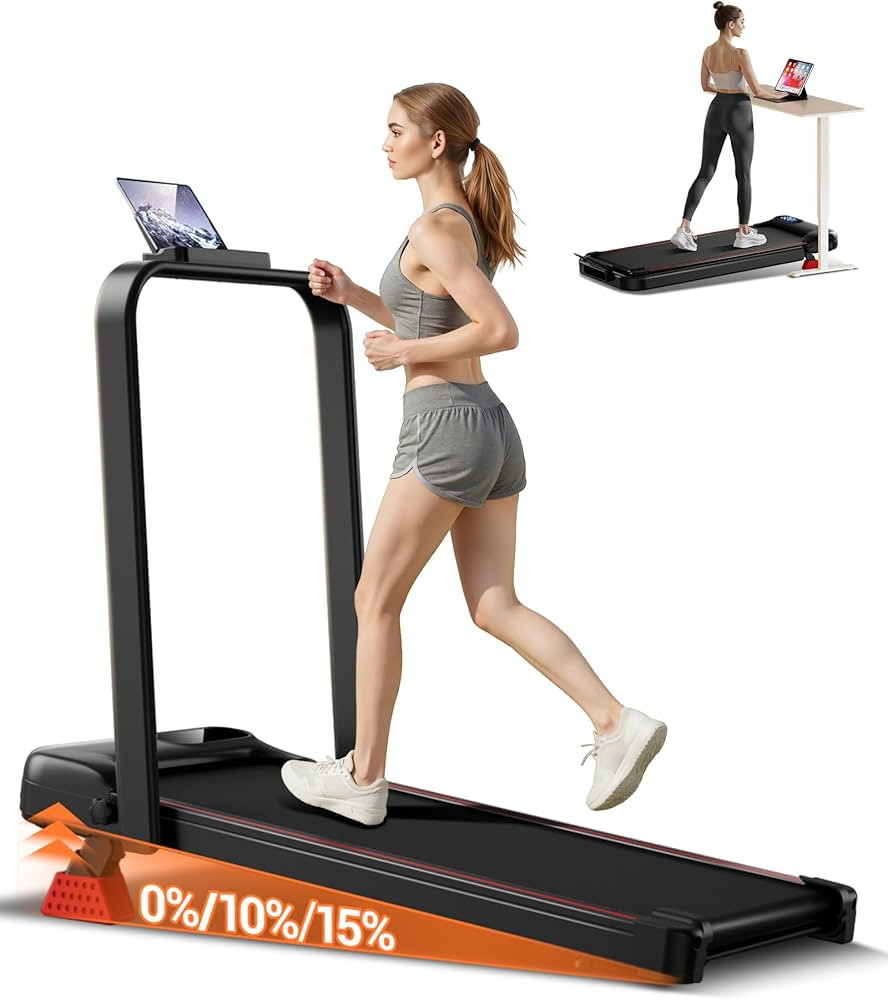 4-in-1 Walking Pad with 15% Incline, Portable Under Desk Treadmill, Foldable Treadmills for Home ... | Amazon (US)