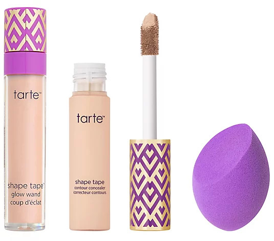 tarte Shape Tape Concealer, Glow Wand, and Sponge - QVC.com | QVC