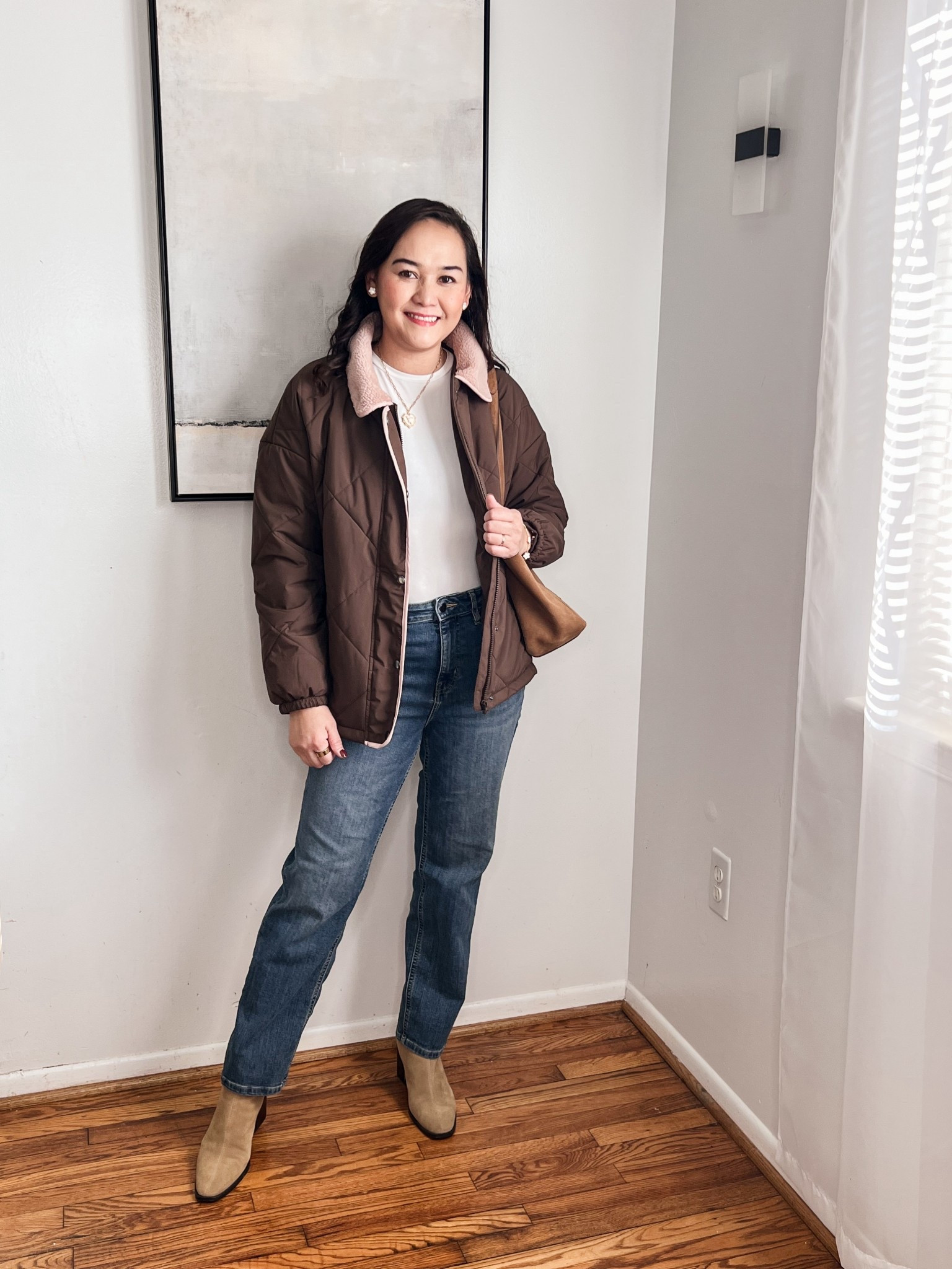 Chocolate brown jacket for the win! It also comes in Other colors and have been wearing this a lot lately 

#LTKootd #LTKdayinmylife #LTKgrwm