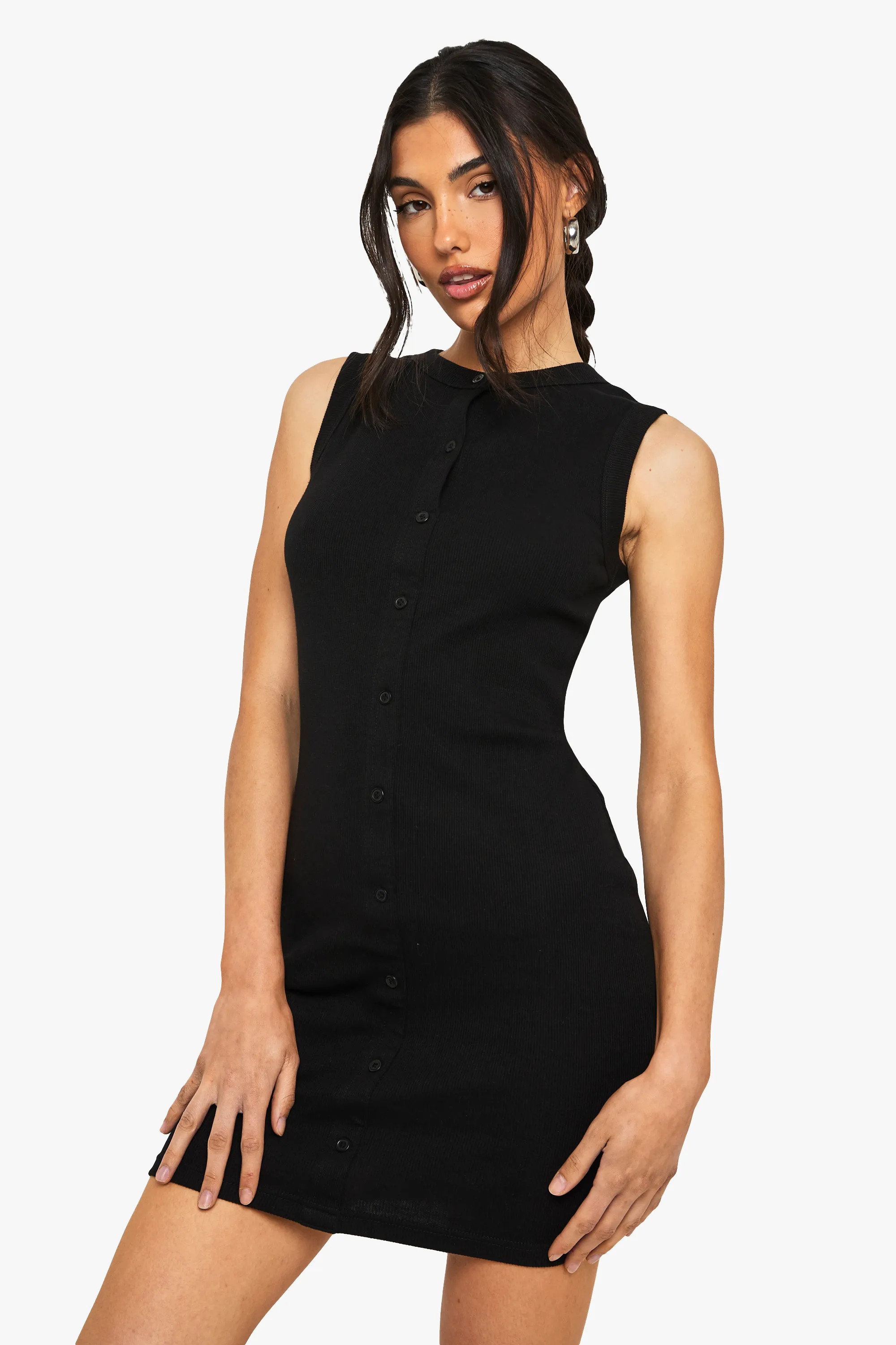 Rib Button Down Shift Dress | Nasty Gal US