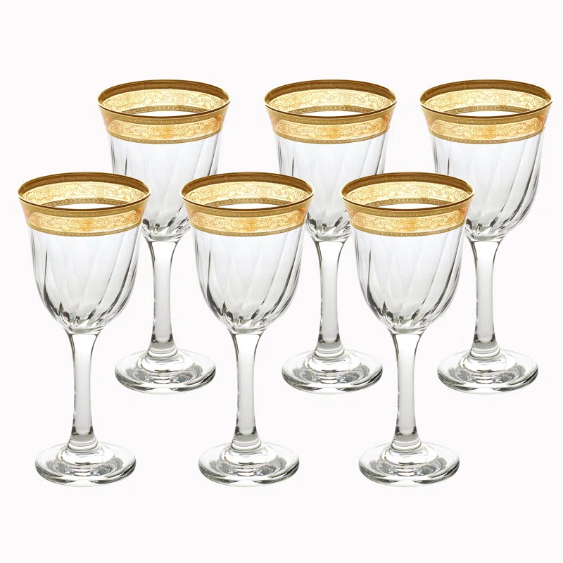 Melania 8 oz. Glass Goblet (Set of 6) | Wayfair North America