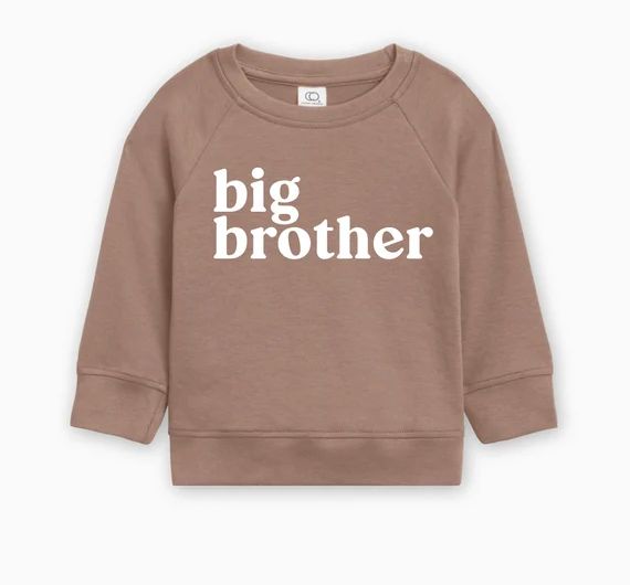 Big brother (Serif) Organic Toddler Pullover | Bubba Toddler Crewneck Pullover, Matching mama and ba | Etsy (US)