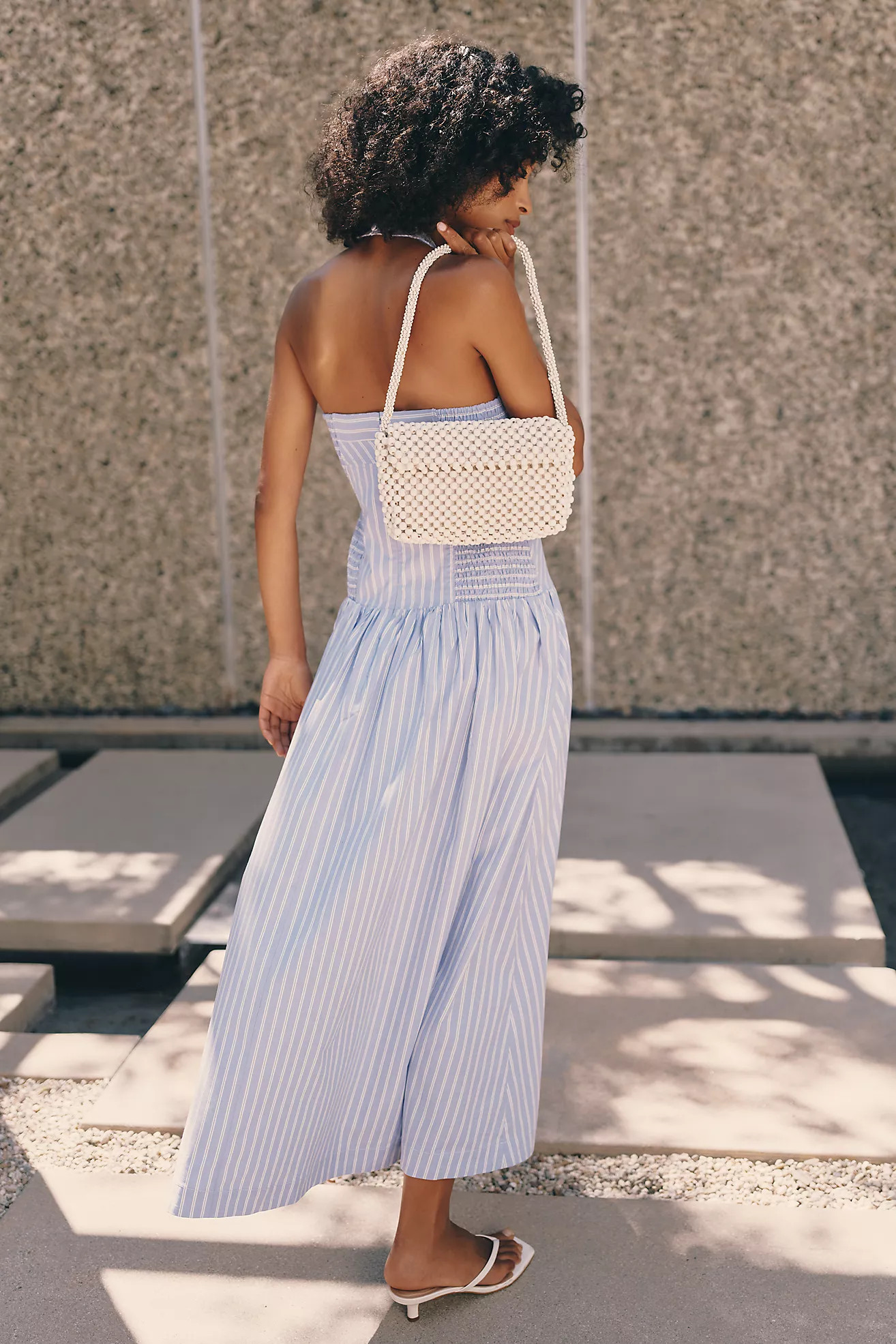 Maeve Poplin Halter Midi Dress | Anthropologie (US)