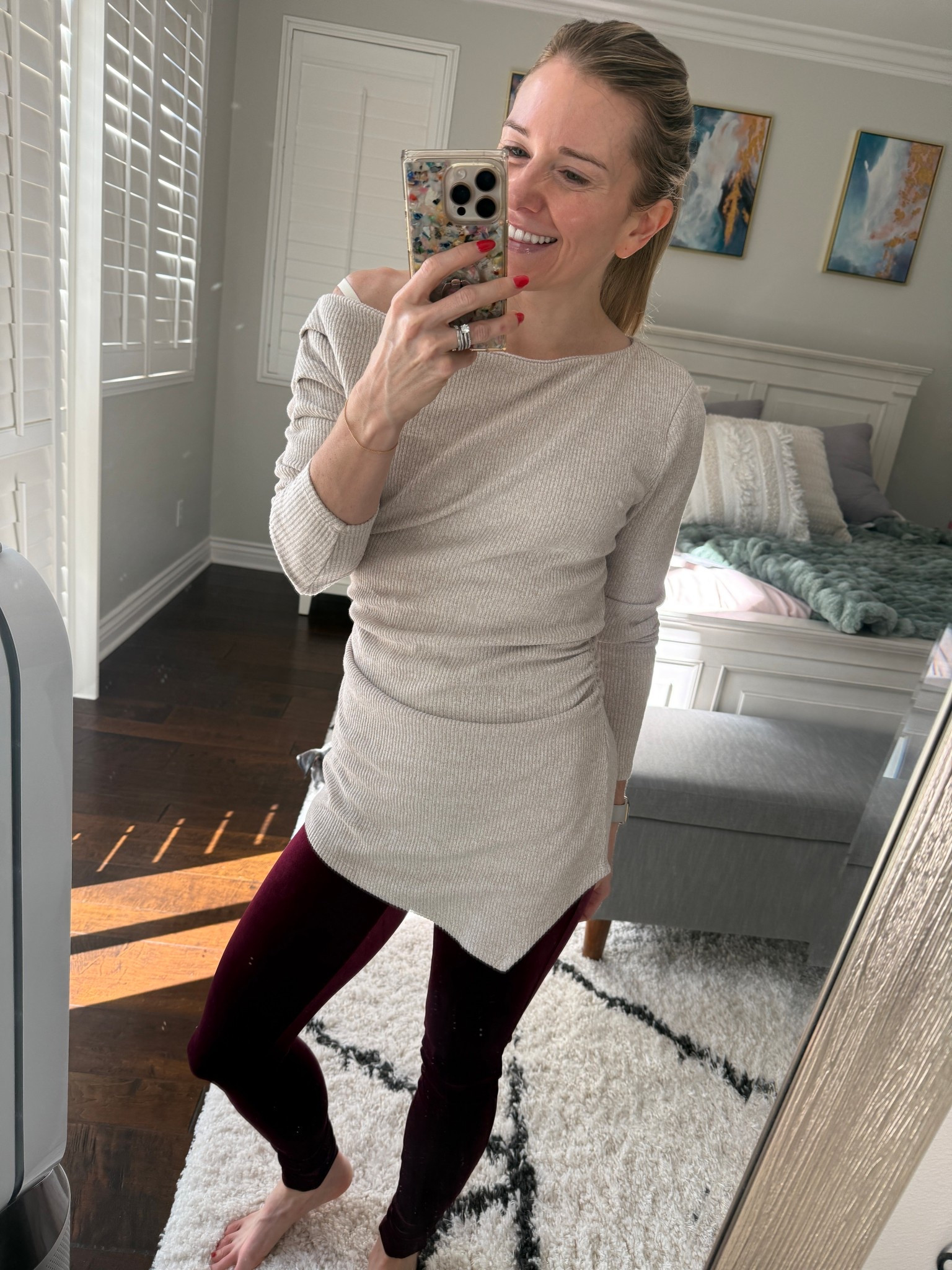 Cozy and casual hanging at home outfit that still looks put togetherr

#LTKmomlife #LTKHoliday #LTKootd