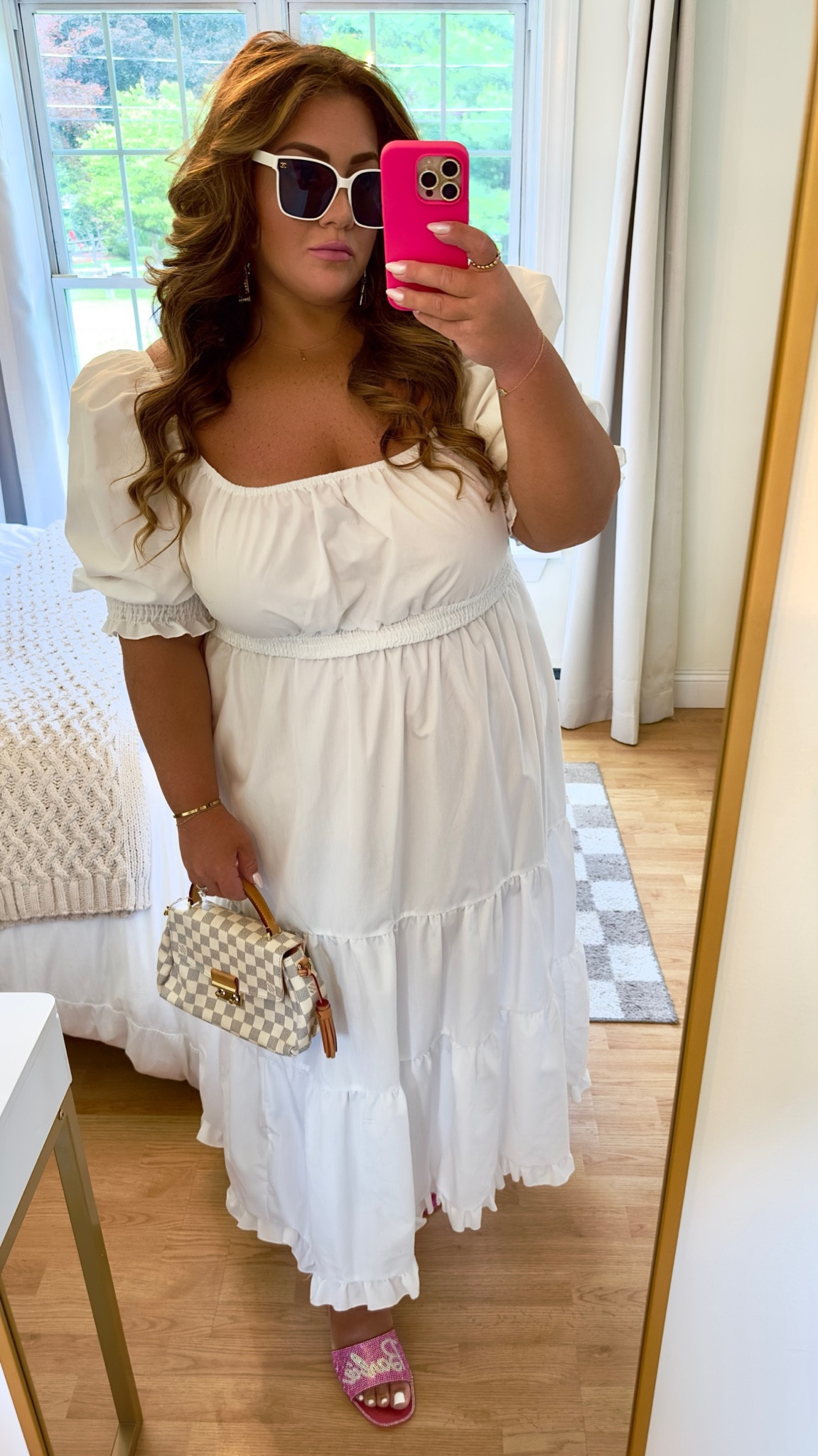 Who else is excited for Barbie The Movie? 🩷💋 

#barbie #barbiethemovie #littlewhitedress #whitesunglasses #barbieshoes #sandals #slides 

#LTKshoecrush #LTKcurves