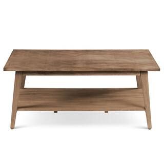 Steve Silver Milani 47 in. Natural Large Rectangle Wood Coffee Table with Shelf-ML400C - The Home... | The Home Depot