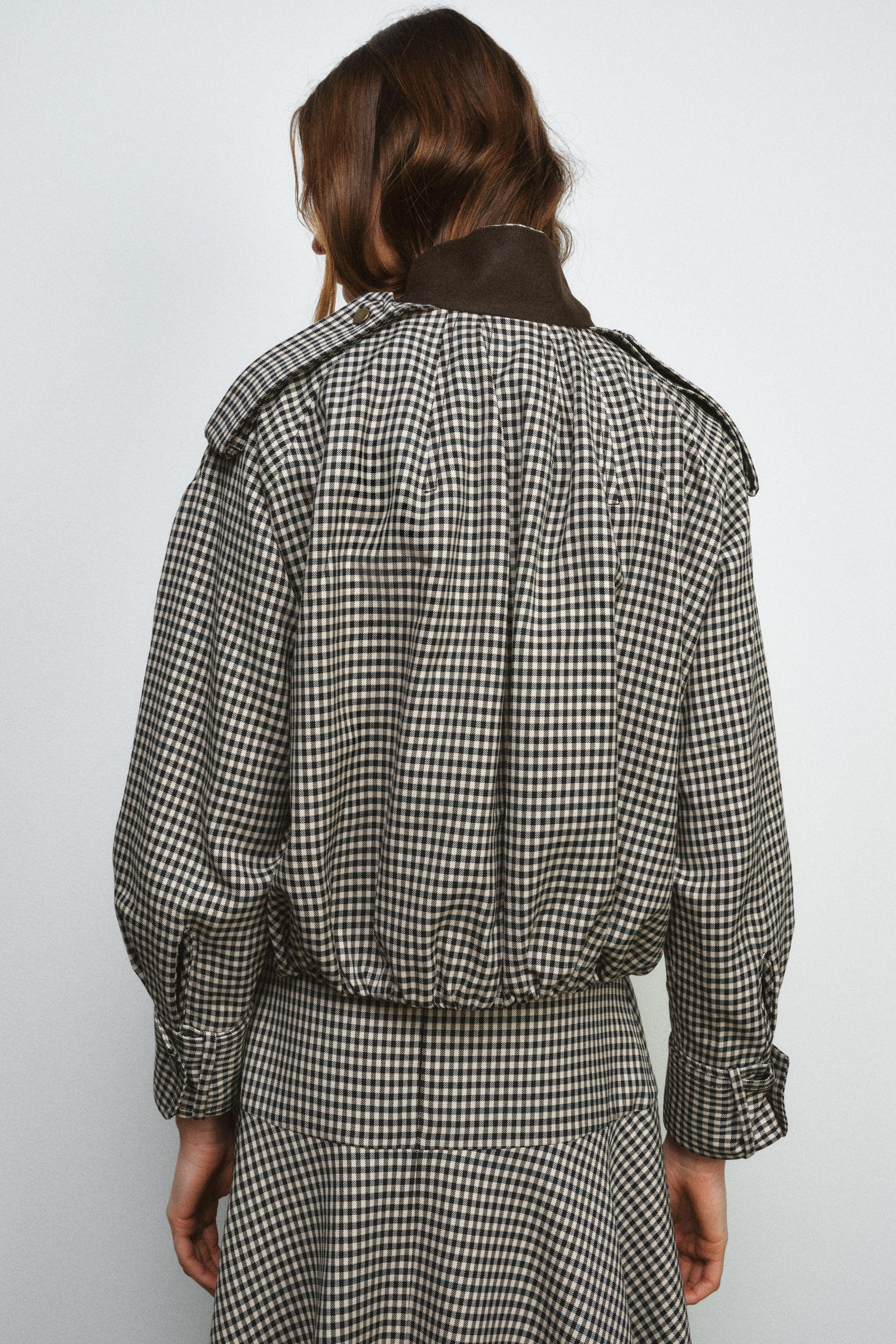 ZW COLLECTION CHECK BOMBER JACKET | Zara US