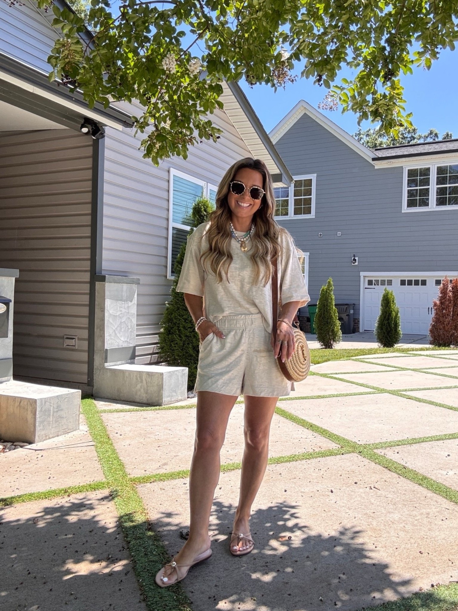 Target comfy, casual outfit!!
LOVE it!! Wearing size small in top and shorts. Runs TTS. 

#summerfashion #summeroutfit #momoutfit 

#LTKStyleTip #LTKPetite #LTKFindsUnder50