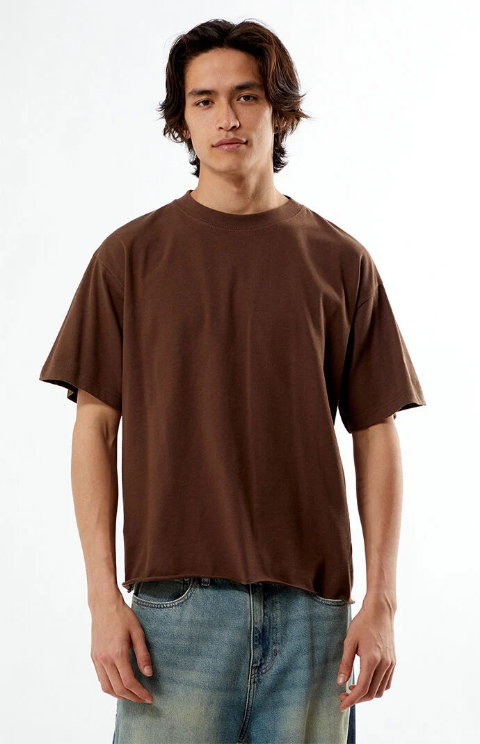 Men's Brown Premium Cropped T-Shirt - Size Medium | PacSun