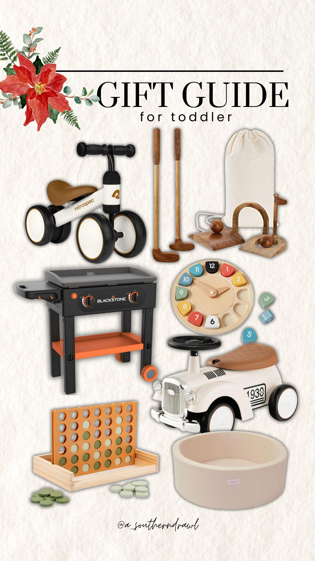 Gift guide: for toddler👼🏼✨ 

gift guide, gift ideas, gift idea, gift guide for baby, for toddler, gift ideas, present ideas, for new mom, for expecting moms, amazon, mushie, baby toys, toddler toys, balance bike, golf set, clock, ball pit, games for toddler, Grace White, A Southern Drawl 

 #LTKCyberWeek #LTKGiftGuide #LTKHoliday