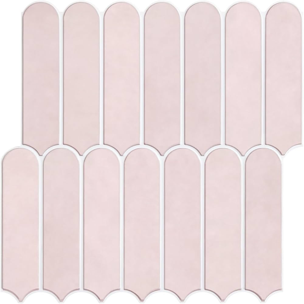 Commomy Matte Pink Peel and Stick Tile Backsplash - 10 Sheets of 11.8" x 11.8" - 3D Peel and Stic... | Amazon (US)