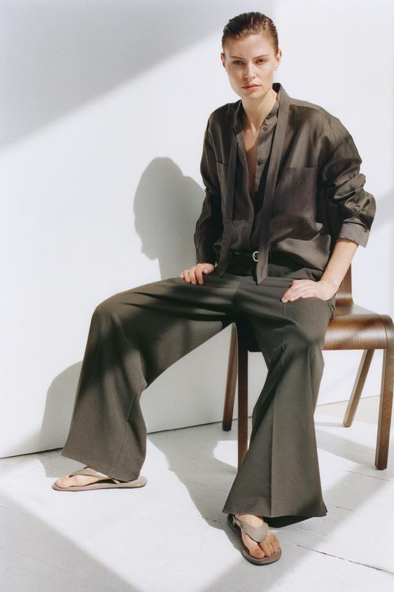 SHIRT WITH POCKETS AND TIE ZW COLLECTION | Zara AU