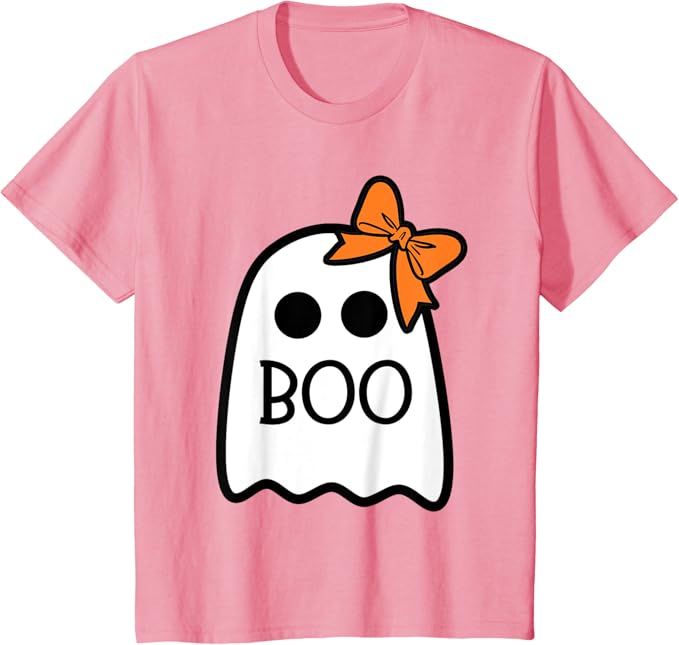 Kids Toddler Ghost with Bow Boo Girls Halloween T-Shirt | Amazon (US)