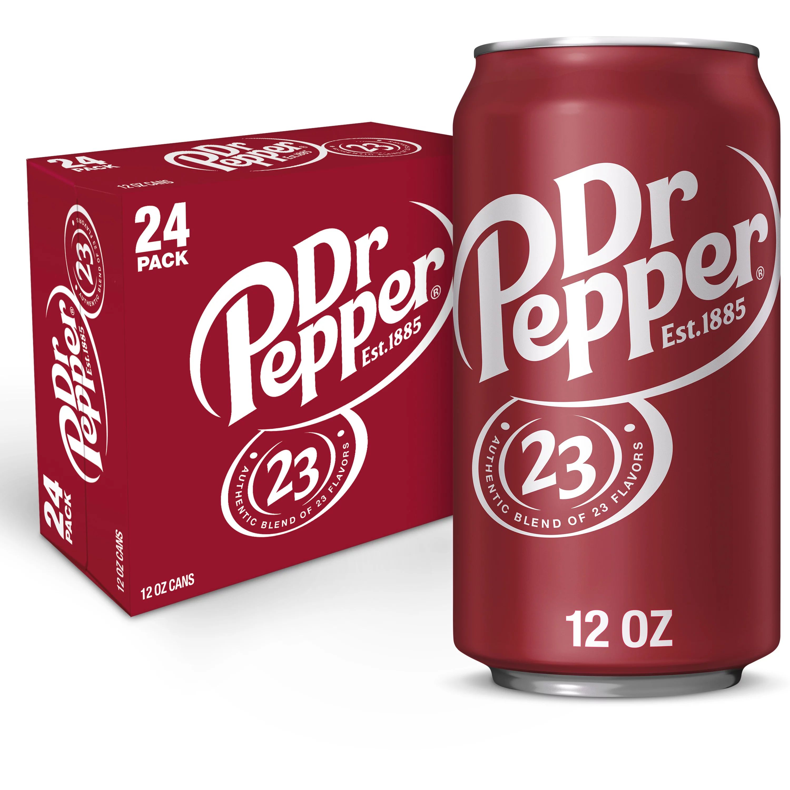 Dr Pepper Soda, 12 fl oz cans, 24 pack - Walmart.com | Walmart (US)