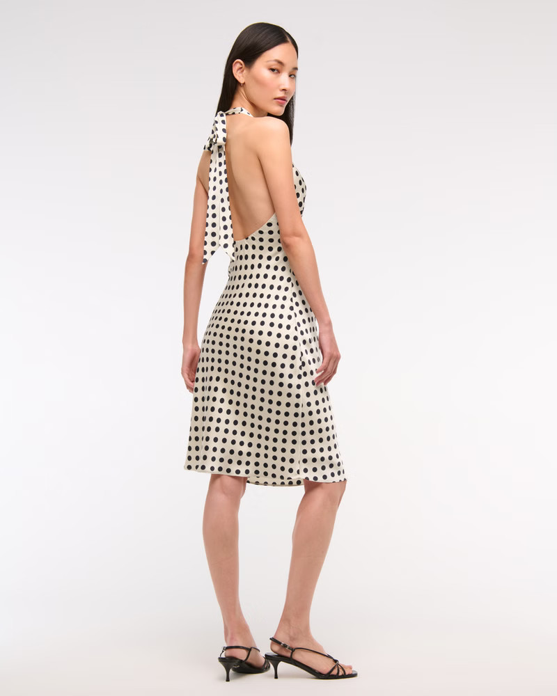 Halter Knee-Length Slip Dress | Abercrombie & Fitch (US)
