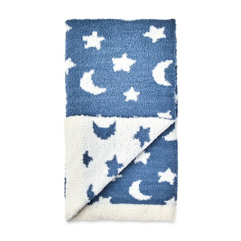 Parent's Choice Cozy Knit Blue Stars & Moons Polyester Baby Blanket | Walmart (US)