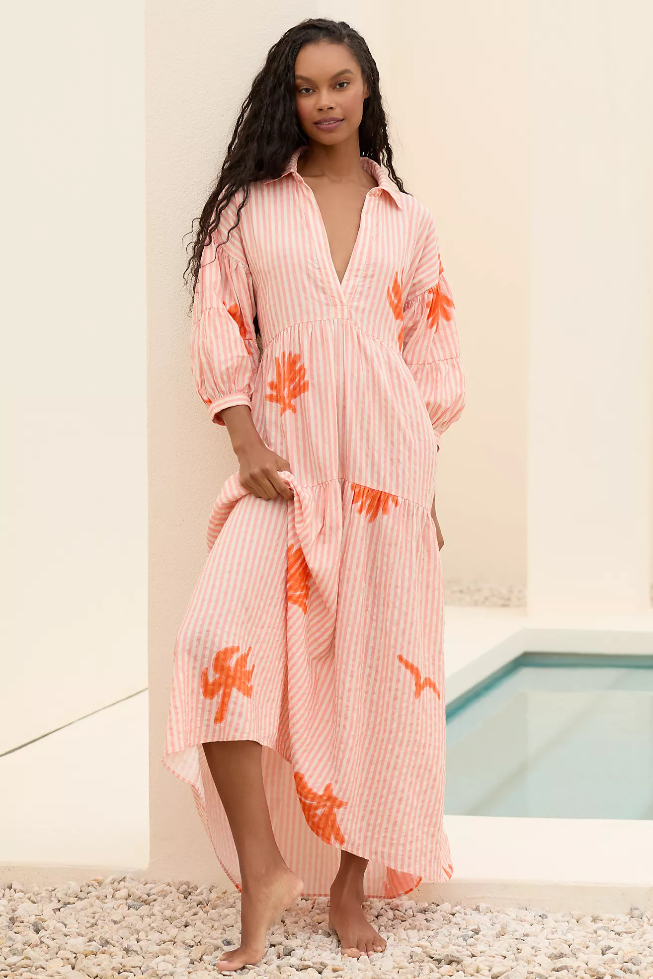 The Carolita Printed Tiered Shirt Dress by Celandine:  Daniella Manini Edition | Anthropologie (US)