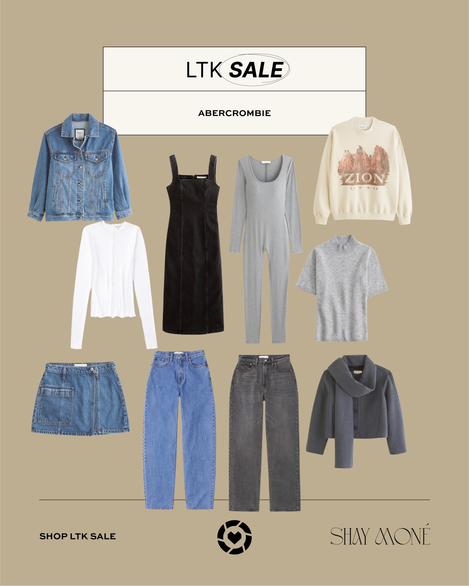 LTK sale: denim jacket, denim skirt, denim dress, long sleeve knit top, grey jacket, jeans, indie 

#LTKfindsunder100 #LTKSale #LTKstyletip