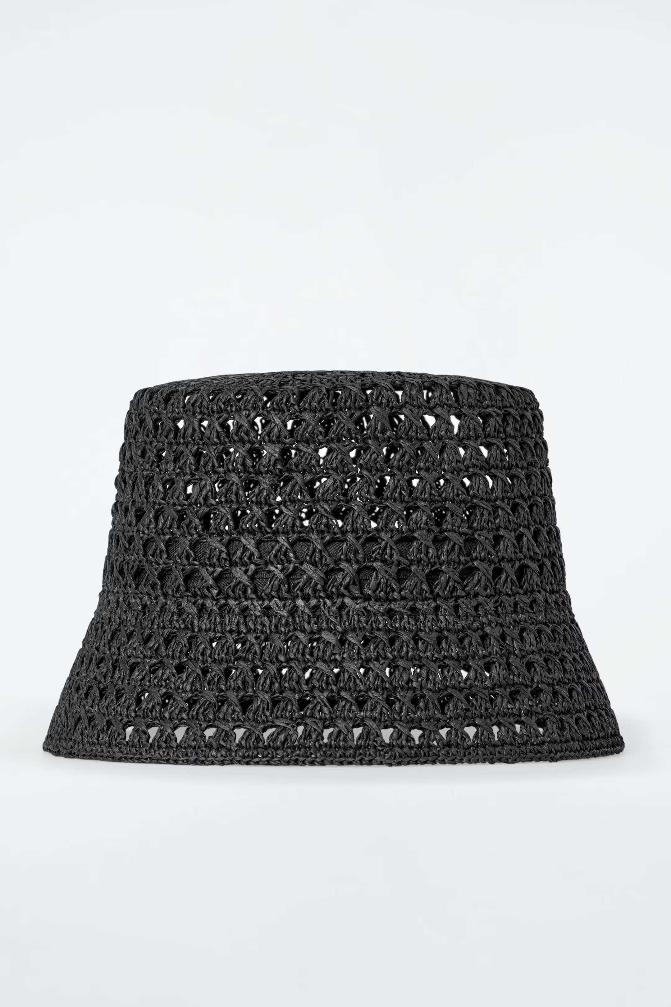 OPEN-WEAVE STRAW BUCKET HAT - BLACK | COS | COS UK