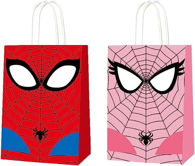 16 PCS Spider Themed Party Bags for Superhero Party Supplies Decorations | Amazon (US)
