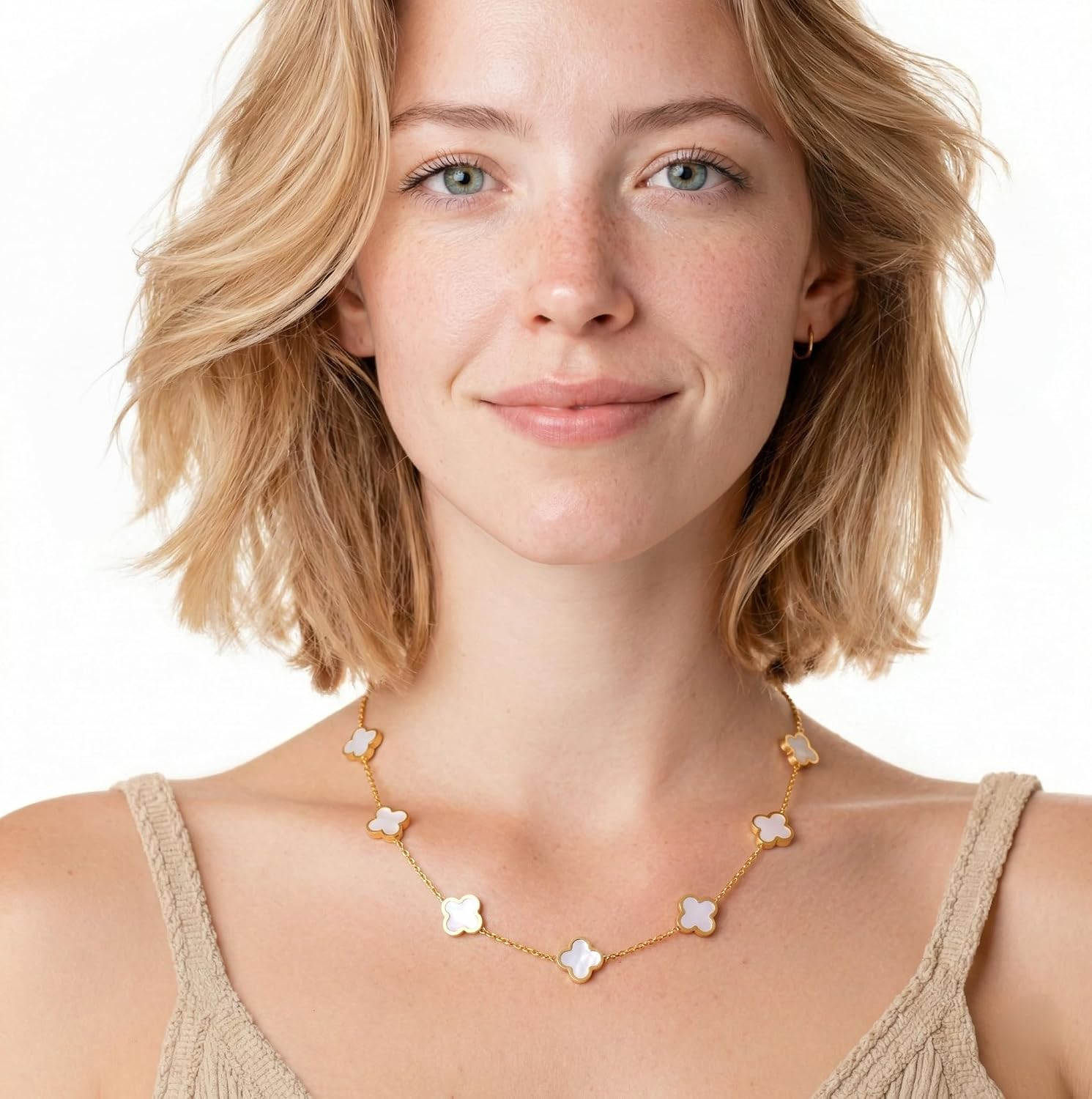 Billet-doux 18k Gold Plated Clover Necklace for Women, The Timelss Classic Four-Leaf Clovers Link Chain Necklace, Adjustable size, Trendy Charm Jewelry Gift for Her | Amazon (US)