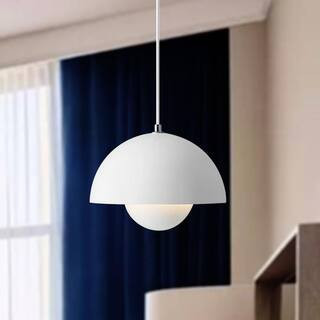 9 in. W 40-Watt 1-Light White Globe Pendant Light Nordic Spherical Chandelier | The Home Depot