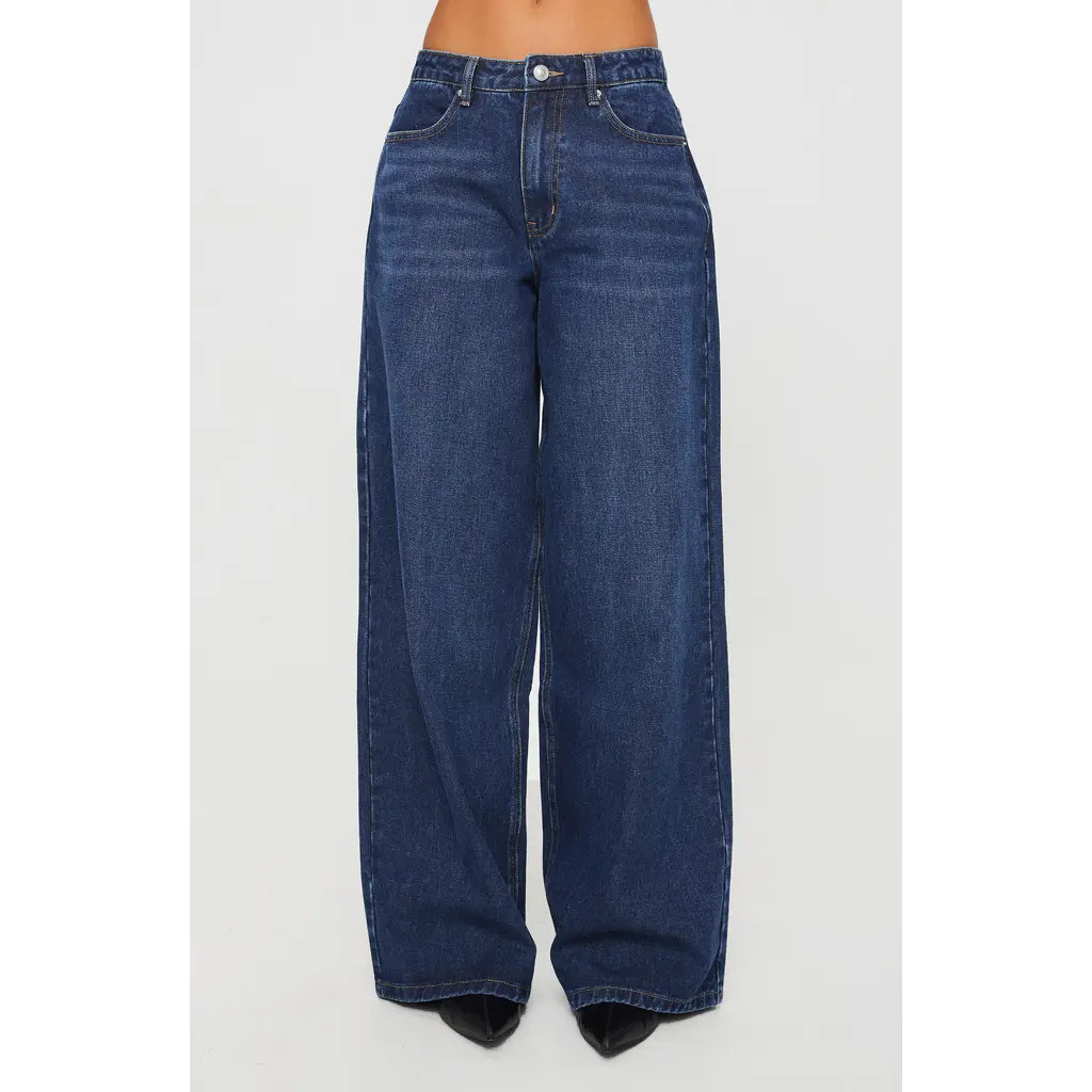 Princess Polly Naylor Low Rise Wide Leg Jeans in Blue Denim at Nordstrom, Size 12 | Nordstrom
