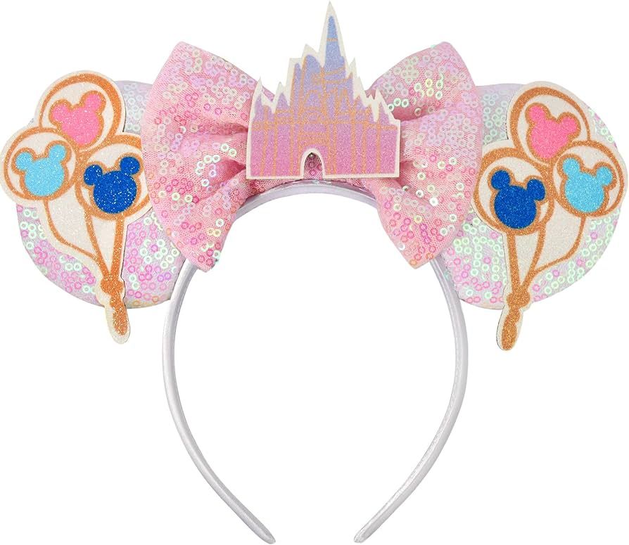 Castle Mouse Ears Headband,Glitter Mouse Ears Castle Headband for Women Adult Kids Parks Ears for... | Amazon (US)